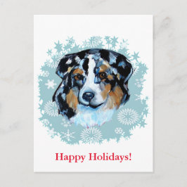 CHRISTMAS AUSTRALIAN SHEPHERD FEESTDAGENKAART