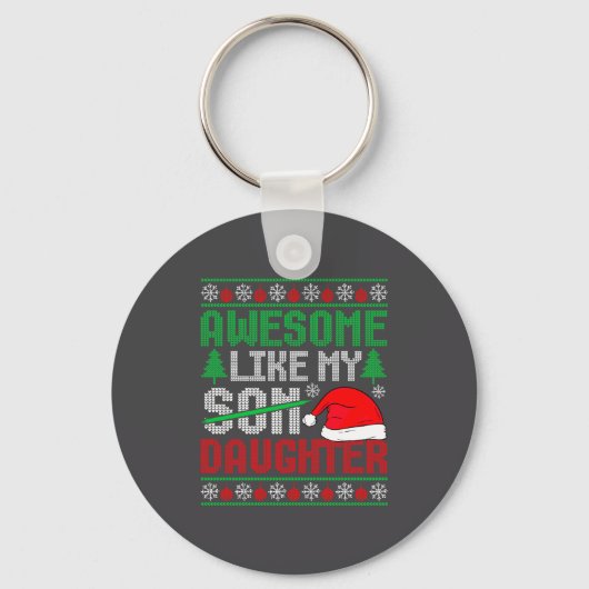 Christmas Awesome Like My Daughter Santa Hat Ugly  Sleutelhanger (Voorkant)