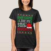 Christmas Awesome Like My Daughter Santa Hat Ugly T-shirt (Voorkant)