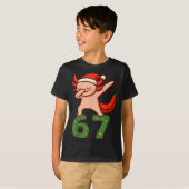 Christmas Axolotl Dabbing 67 Meme Six Seven Funny  T-shirt (Voorkant volledig)