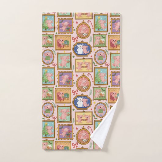 Christmas axolotl hand towel  (Serviette à main)