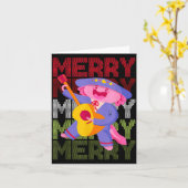Christmas Axolotl Ugly Sweater Funny Christmas Sno Kaart (Gele Bloem)