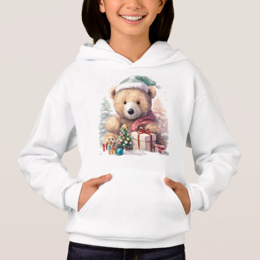 Christmas baby bear hoodie for kids (Voorkant)