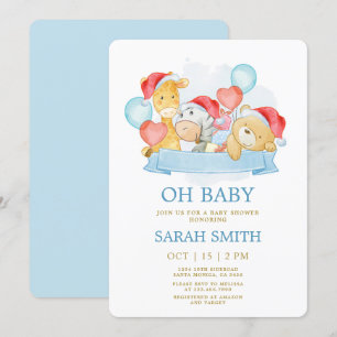 Christmas Baby Blue Het is een Baby shower voor jo Kaart