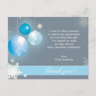 Christmas Baby Boy Baby shower Dank u Bedankkaart