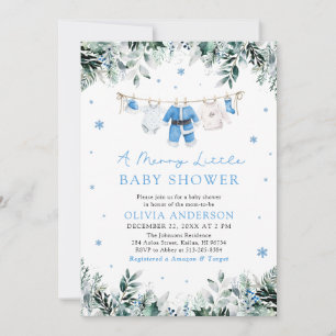 Christmas Baby Boy Blue Een vrolijk klein Baby sho Kaart