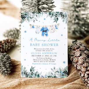 Christmas Baby Boy Blue Een vrolijk klein Baby sho Kaart