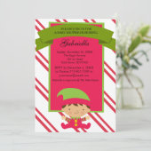 Christmas Baby Boy Elf - Invitation Baby shower (Debout devant)