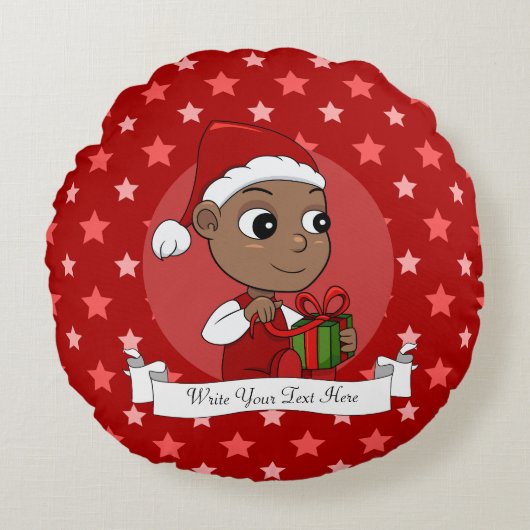 Christmas baby cartoon round pillow rond kussen (Voorkant)