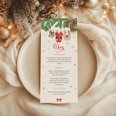 Christmas Baby Clothes Line Menu Card