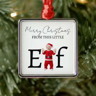 Christmas Baby Elf First Christmas Metalen Ornament