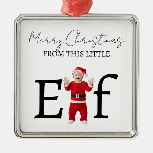 Christmas Baby Elf First Christmas Metalen Ornament (Voorkant)