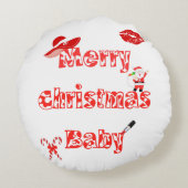 Christmas Baby Rond Kussen (Achterkant)