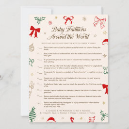 Christmas Baby Shower Baby Traditions Game Card Kaart