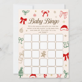 Christmas Baby Shower Bingo Game Downloadable Card Kaart