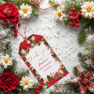 Christmas baby shower festive cadeaulabel