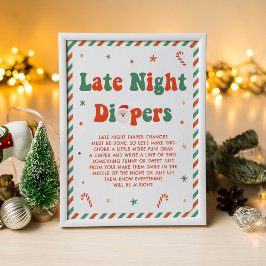 Christmas Baby Shower Late Night Diapers Poster