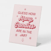 Christmas Baby shower spel raden hoeveel Snoepjes Reclamebord Met Voetstuk (Voorkant)