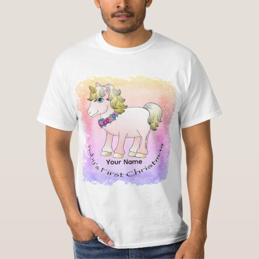 Christmas Baby Unicorn T-shirt (Voorkant)