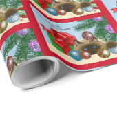 Christmas Ball Ornament Cat Cadeaupapier (Rol Hoek)