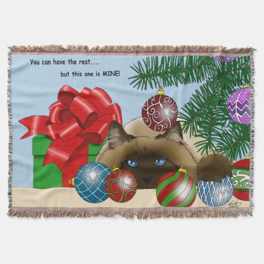 Christmas Ball Ornament Cat Deken (Voorkant)