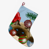 Christmas Ball Ornament Cat Grote Kerstsok (Voorkant (Hangend))