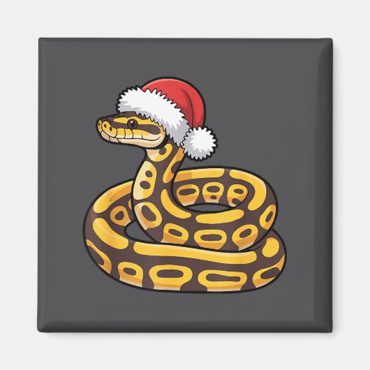 Christmas Ball Python Ugly Xmas Sweater Snake Love Magneet (Voorkant)