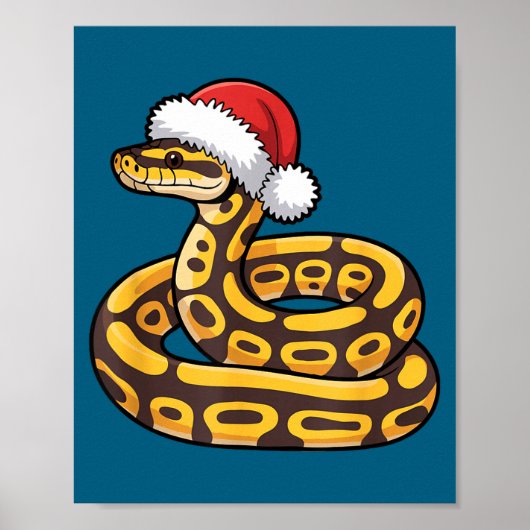 Christmas Ball Python Ugly Xmas Sweater Snake Love Poster (Voorkant)