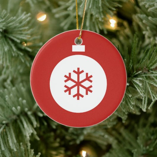 Christmas Ball Red Ceramic Ornament (Boom)