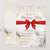 Christmas Balls,Bow Glass Corporate Christmas  Kaart (Voorkant / Achterkant)