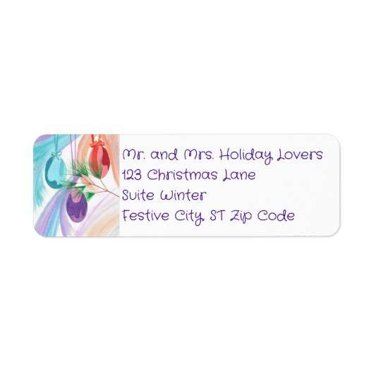 Christmas Balls Custom Address Labels (Voorkant)