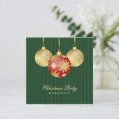 Christmas Balls Red Gold invitation (Debout devant)