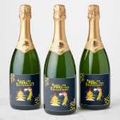 Christmas banana sparkling wijnetiket (Flessen)