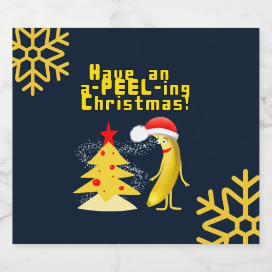Christmas banana sparkling wijnetiket (Enkel label)