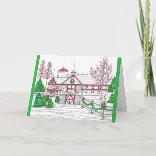 Christmas Barn Wenskaart Bedankkaart (Voorkant)