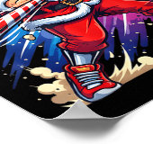 Christmas Baseball Funny Santa Game Day Xmas Boys Poster (Hoek)