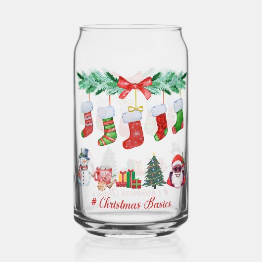 Christmas Basics 16 oz blikvormig glas (Voorkant)