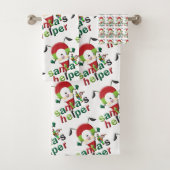 Christmas Bath Towel Sets, Santa's Helper Bad Handdoek (Insitu)