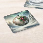 Christmas Bauble Coasters Different Shapes Gift Kartonnen Onderzetters (Gebogen)
