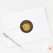 Christmas bauble gouden glitter adres ronde sticker (Envelop)