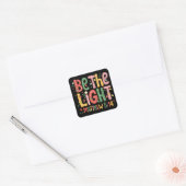 Christmas Be The Light Xmas Christian Holiday  Vierkante Sticker (Envelop)