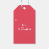 Christmas Beach Roze Flamingo Custom Cadeaulabel (Achterkant)