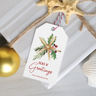 Christmas Beach Starfish Zeeen N Groetjes Cadeaulabel