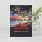 Christmas Beach Waterverf Kaart (Staand voorkant)