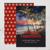 Christmas Beach Waterverf Kaart (Voorkant / Achterkant)