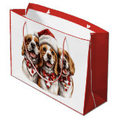 Christmas Beagle Dogs Groot Cadeauzakje (Achterkant Gekanteld)