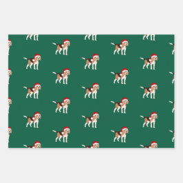 Christmas Beagle Wrapping Paper Sheet Set of 3