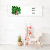 Christmas Bear with JOY Sign and ChristmasTrees Spandoek (Insitu)