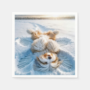 Christmas Bearded Collie Snow Angel Servet
