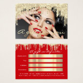 Christmas Beauté Salon Gold Certificat cadeau Roug (Devant & derrière)